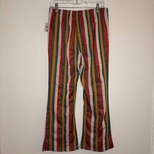 STYLE 5 NEW Striped Colorful Pull On Pant Womens XL Stretch Bell Bottom